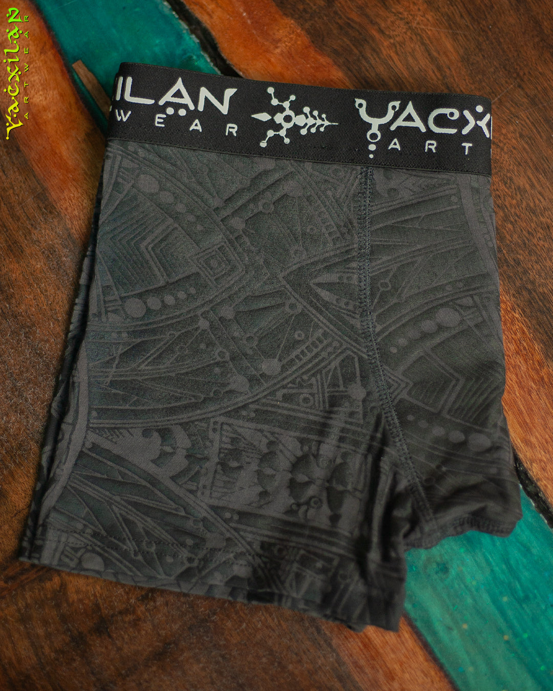 Underwear Men Bamboo Veg Dye Veg Print - Charcoal POPPYFIELDS White Yacxi